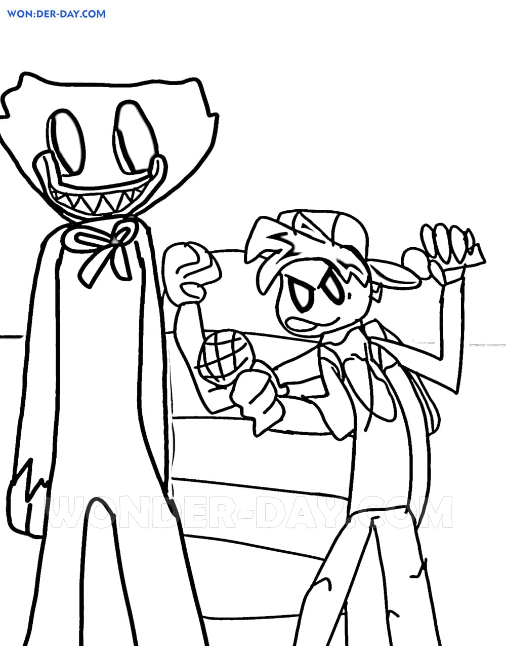 Çocuklar İçin Huggy Wuggy Boyama Sayfaları 
