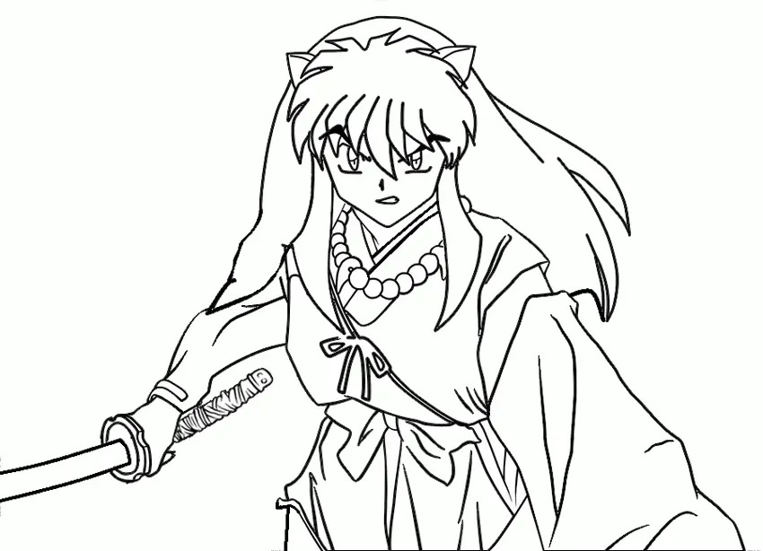 Çocuklar İçin inuyasha Boyama Sayfaları 