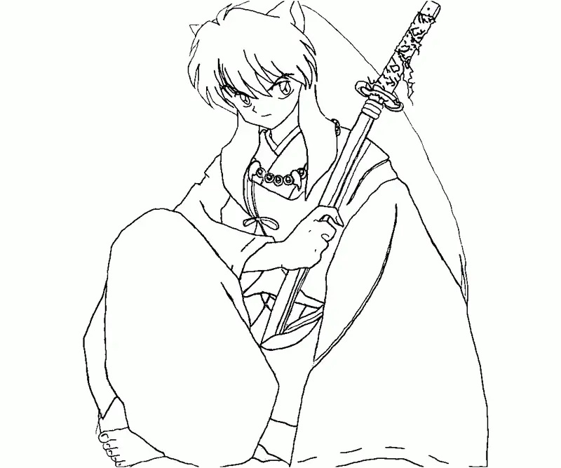 Çocuklar İçin inuyasha Boyama Sayfaları 