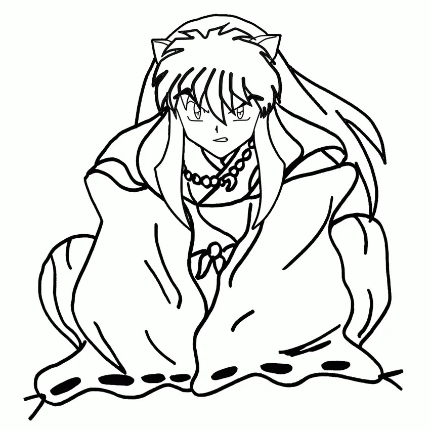 Çocuklar İçin inuyasha Boyama Sayfaları 