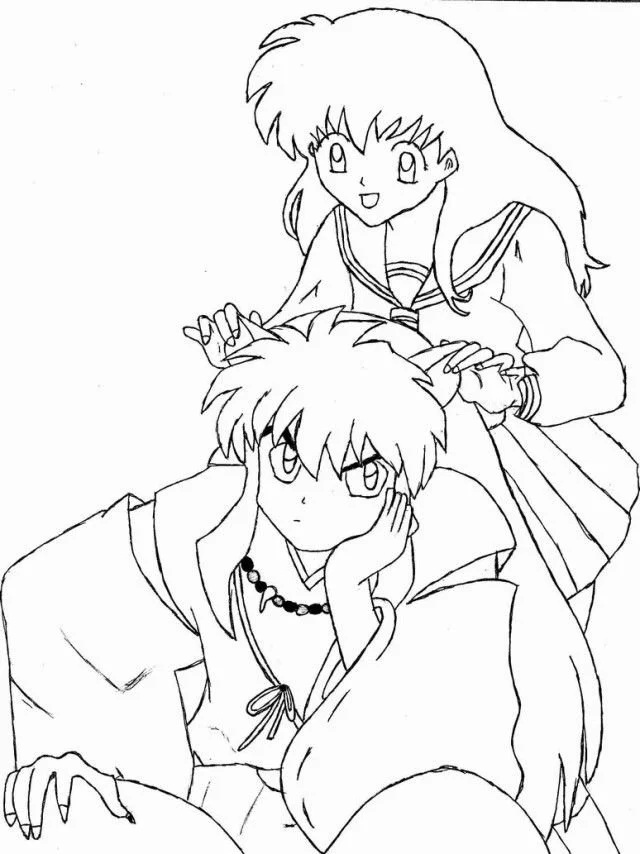 Çocuklar İçin inuyasha Boyama Sayfaları 