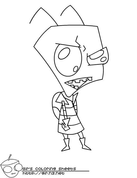 Çocuklar İçin invader Zim Boyama Sayfaları 