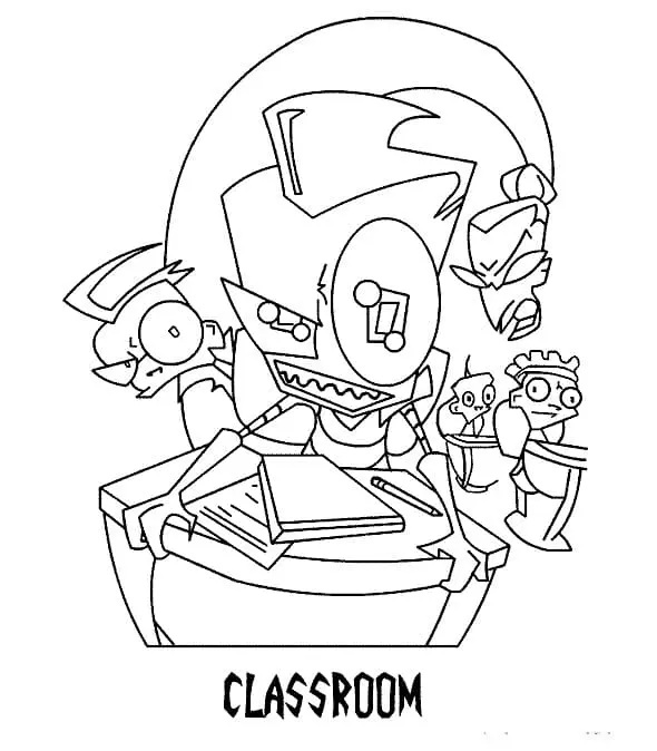 Çocuklar İçin invader Zim Boyama Sayfaları 