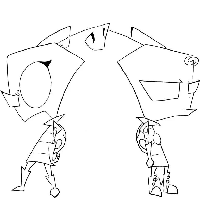 Çocuklar İçin invader Zim Boyama Sayfaları 