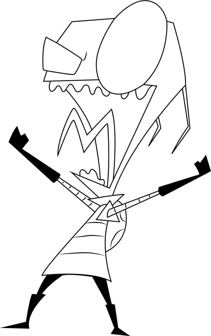 Çocuklar İçin invader Zim Boyama Sayfaları 
