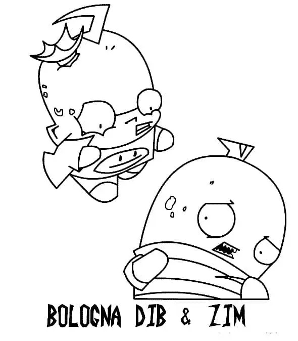 Çocuklar İçin invader Zim Boyama Sayfaları 