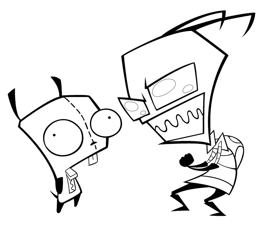 Çocuklar İçin invader Zim Boyama Sayfaları 