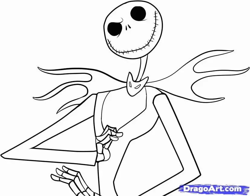 Çocuklar İçin Jack Skellington Boyama Sayfaları 