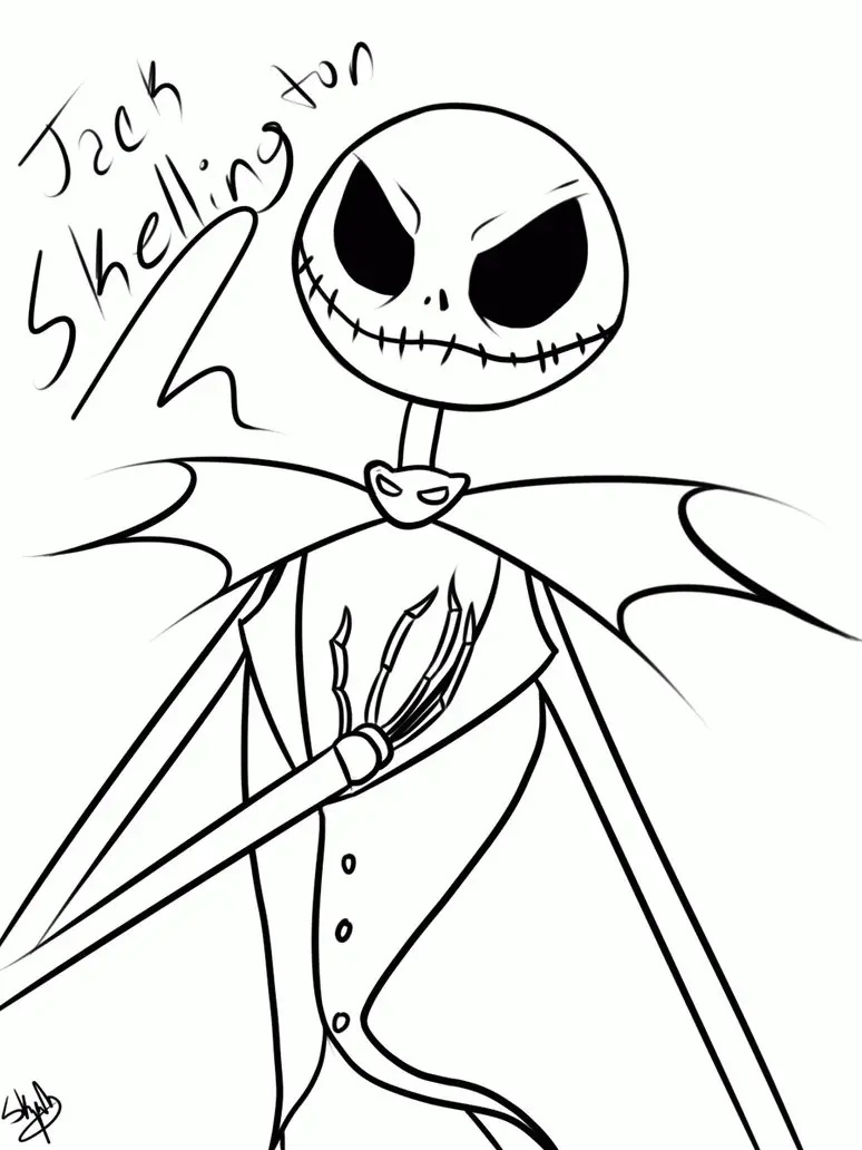 Çocuklar İçin Jack Skellington Boyama Sayfaları 