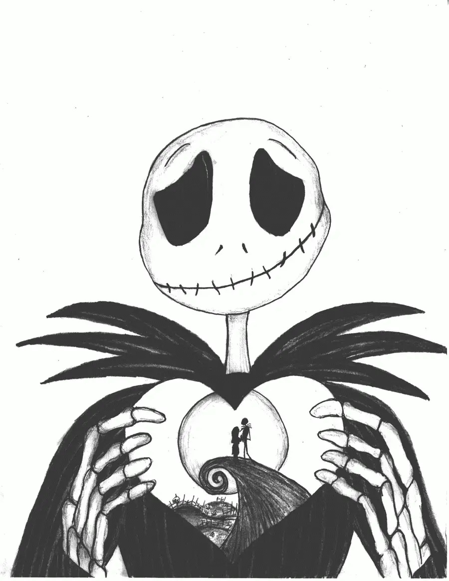 Çocuklar İçin Jack Skellington Boyama Sayfaları 