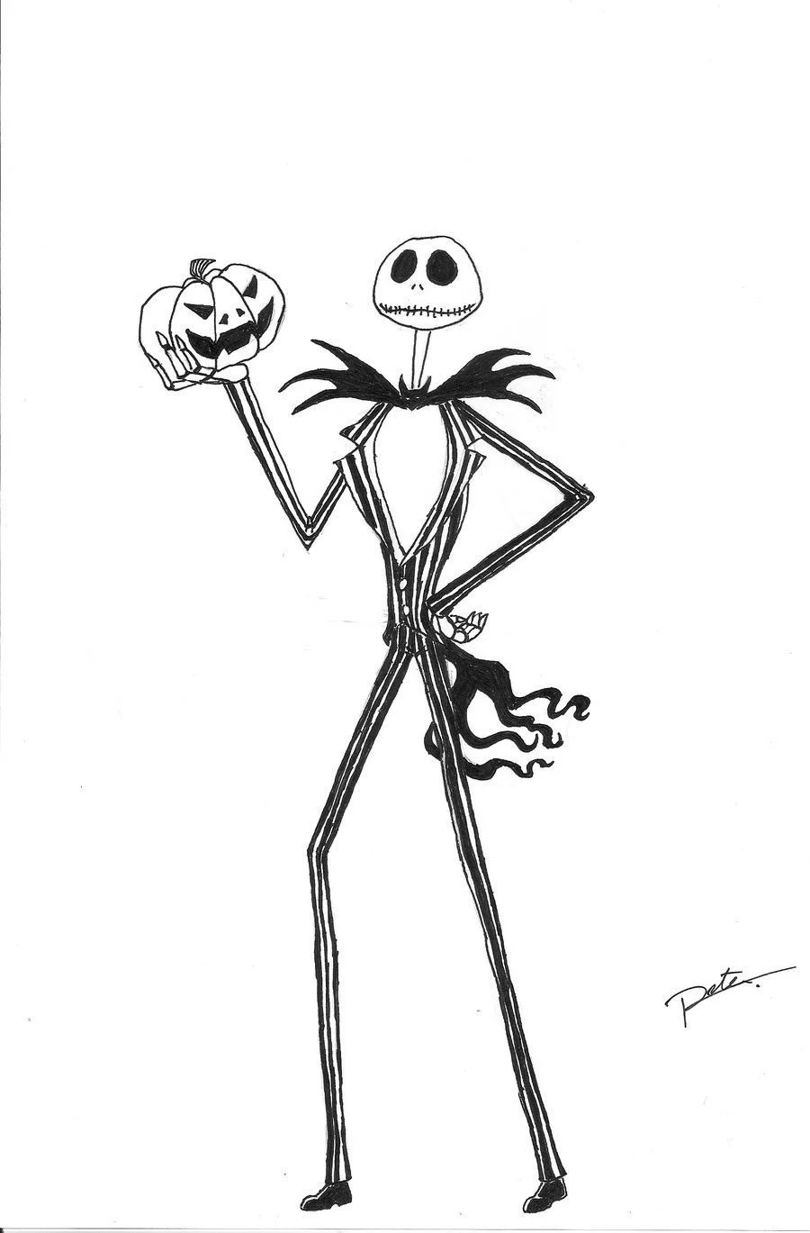 Çocuklar İçin Jack Skellington Boyama Sayfaları 