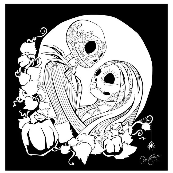 Çocuklar İçin Jack Skellington Boyama Sayfaları 