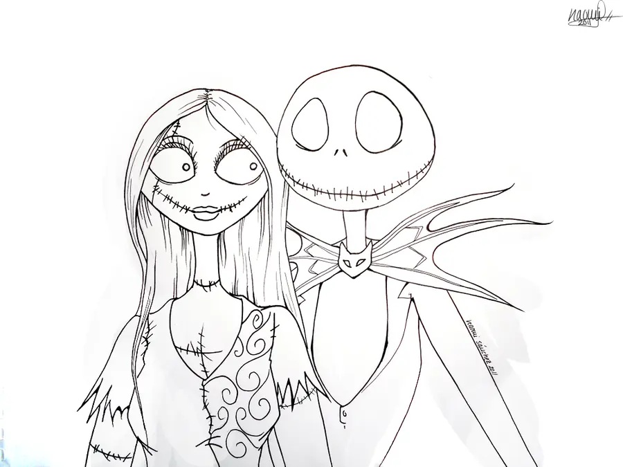 Çocuklar İçin Jack Skellington Boyama Sayfaları 