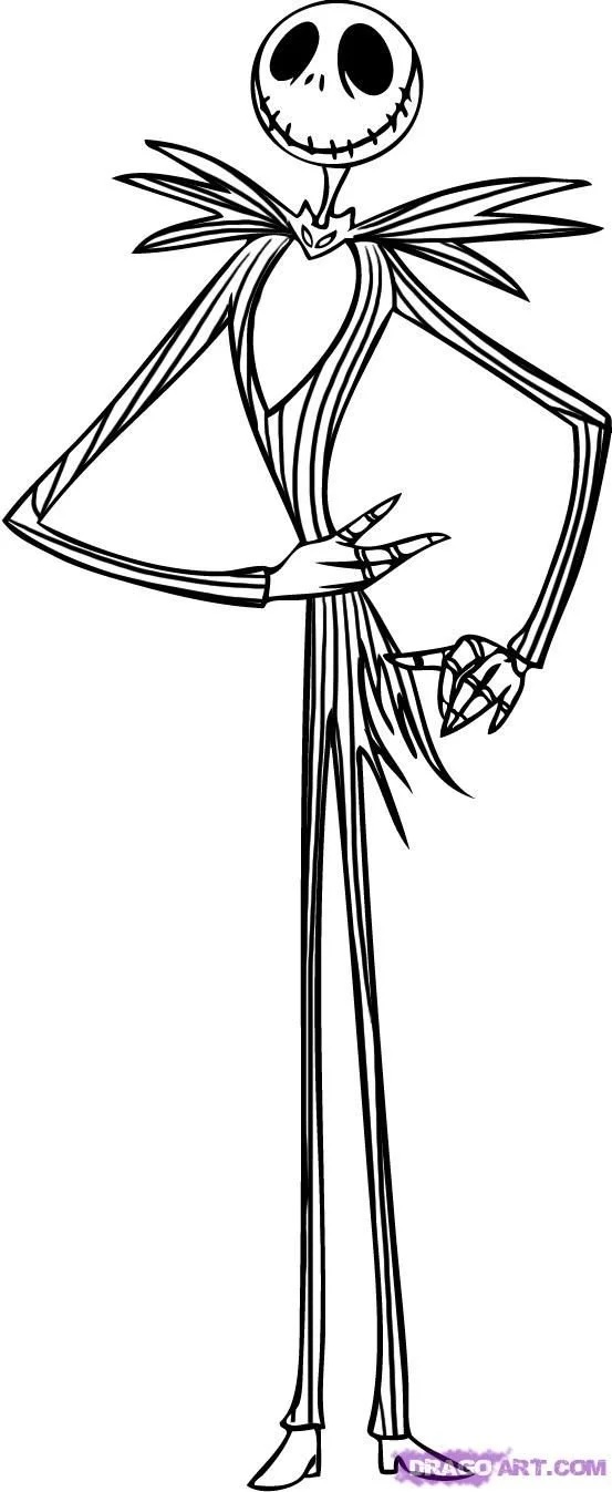 Çocuklar İçin Jack Skellington Boyama Sayfaları 