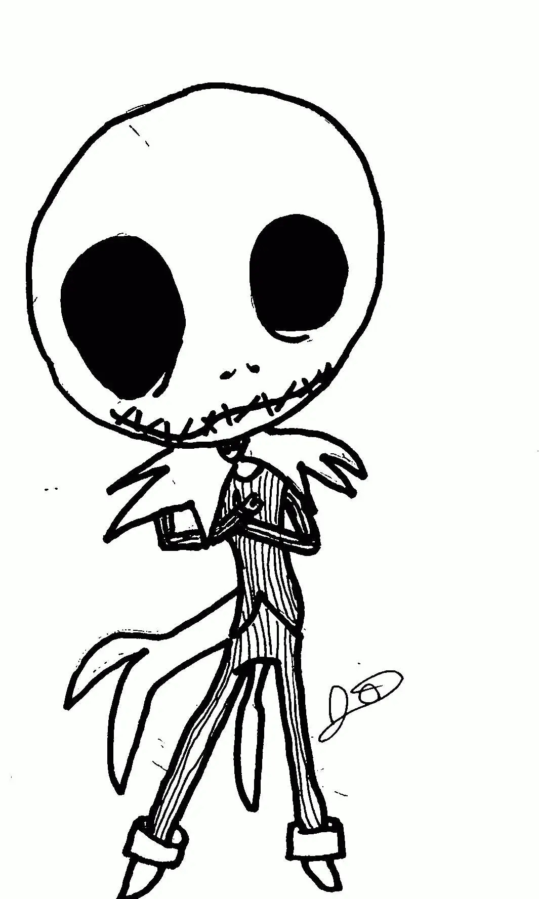 Çocuklar İçin Jack Skellington Boyama Sayfaları 