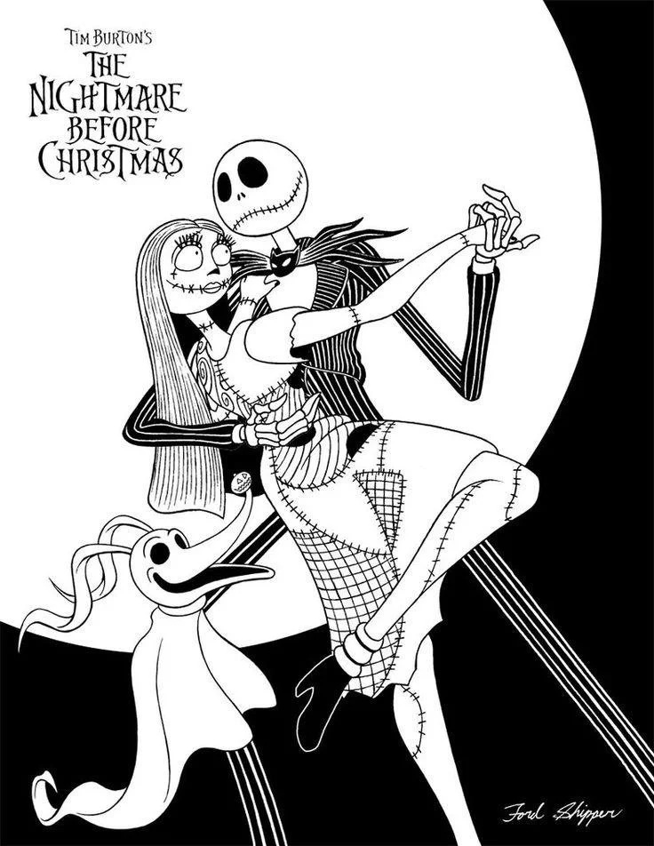 Çocuklar İçin Jack Skellington Boyama Sayfaları 