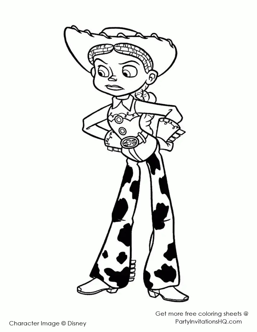 Çocuklar İçin Jessie Toy Story Boyama Sayfaları 