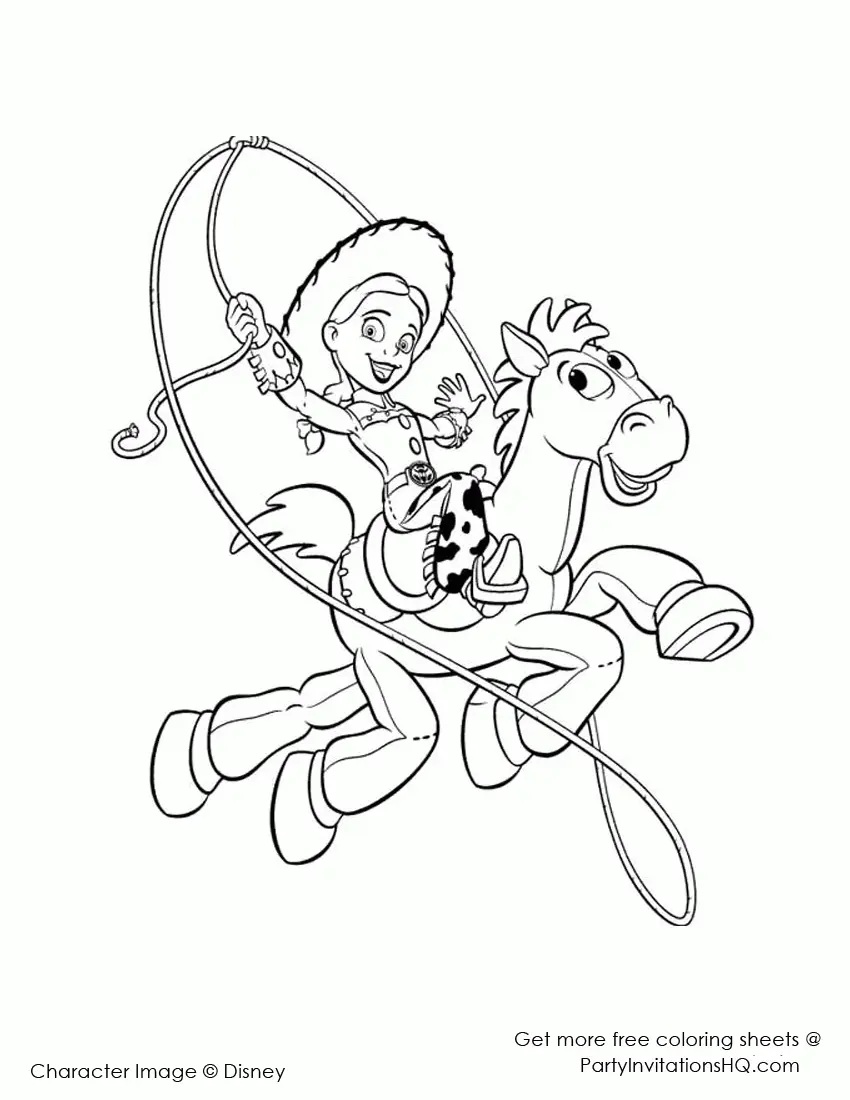 Çocuklar İçin Jessie Toy Story Boyama Sayfaları 