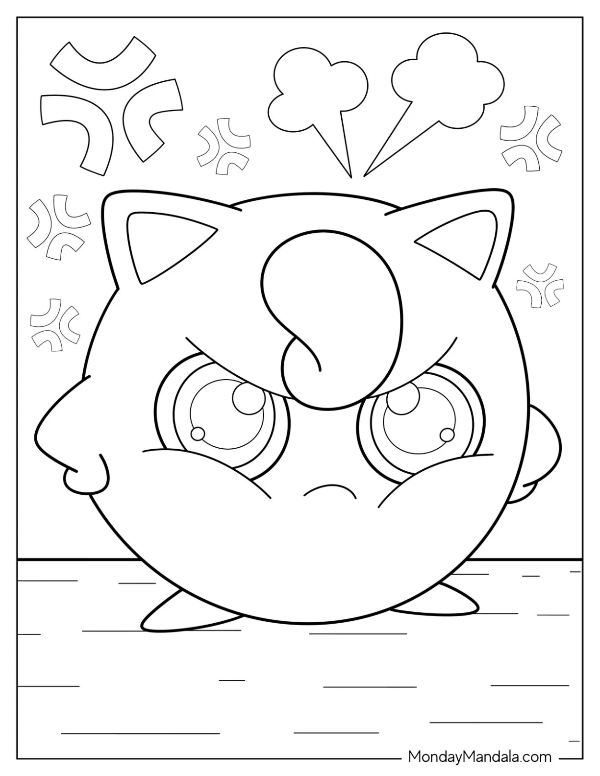 Çocuklar İçin Jigglypuff Boyama Sayfaları 