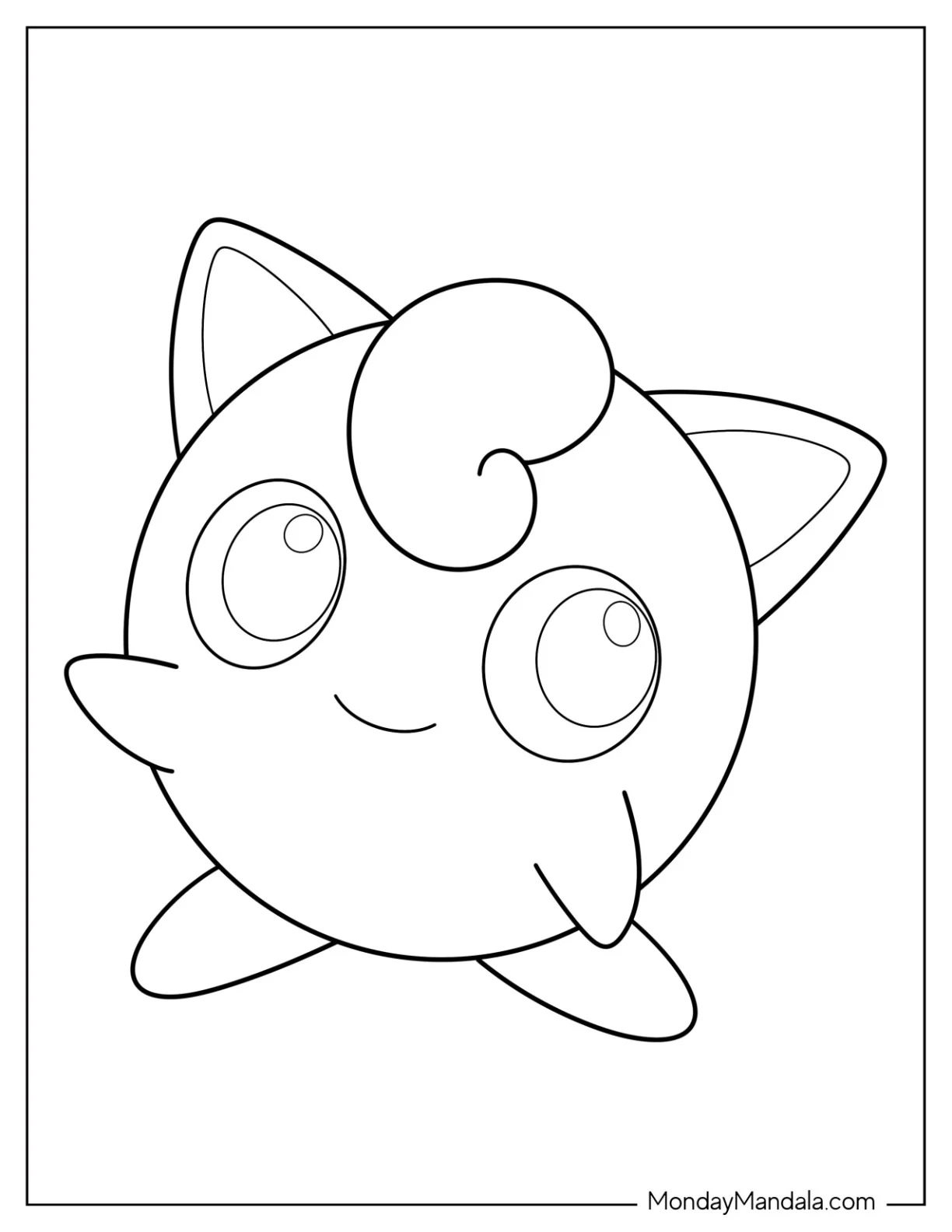 Çocuklar İçin Jigglypuff Boyama Sayfaları 