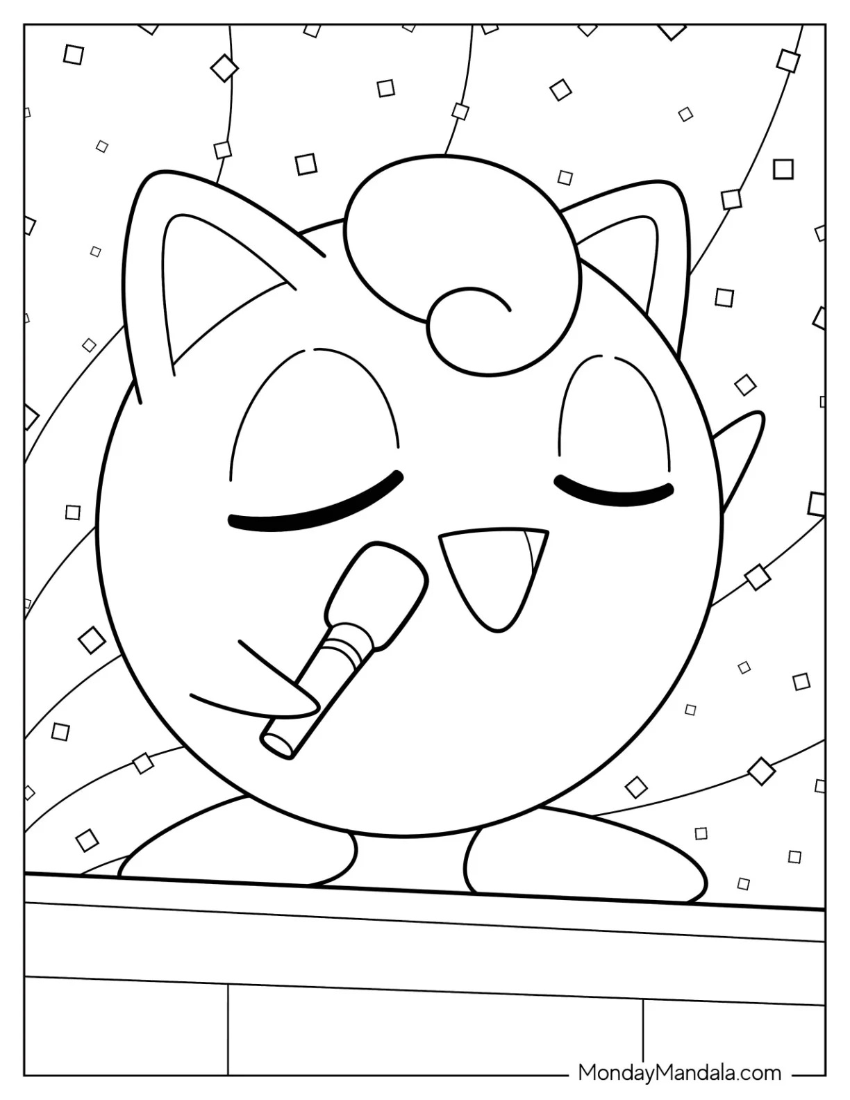 Çocuklar İçin Jigglypuff Boyama Sayfaları 