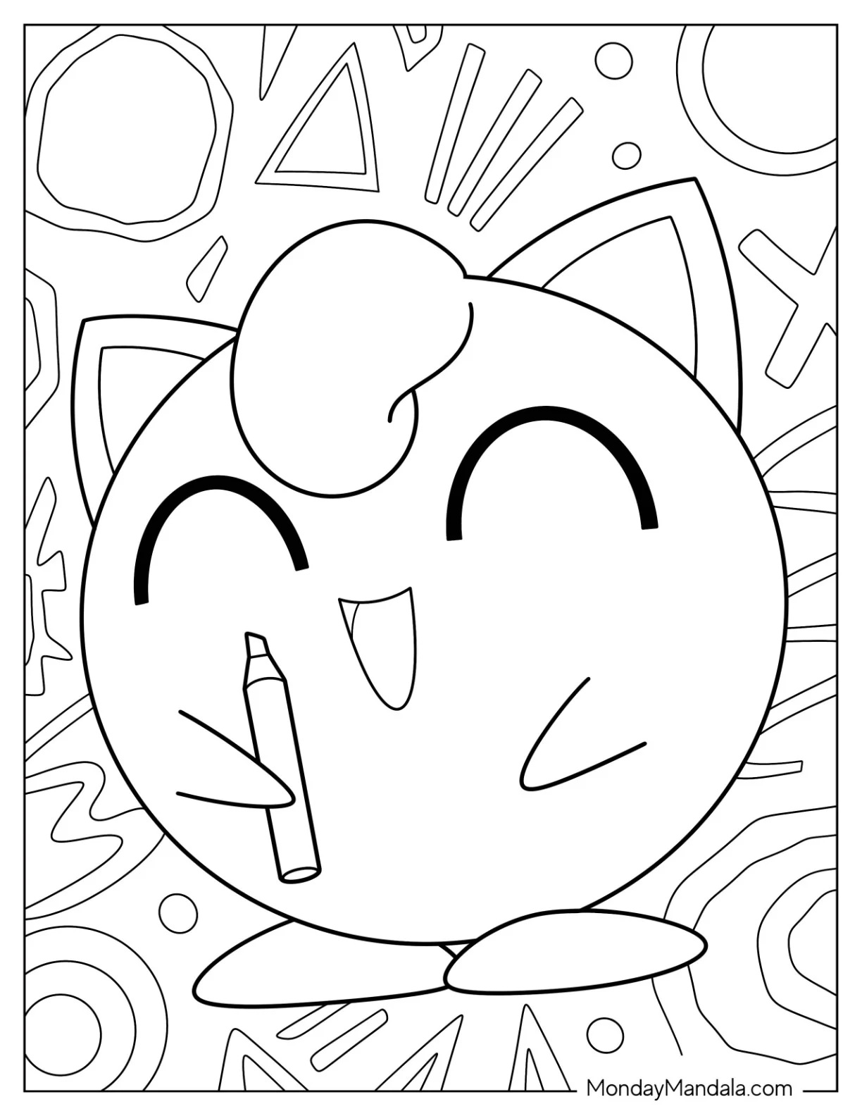 Çocuklar İçin Jigglypuff Boyama Sayfaları 