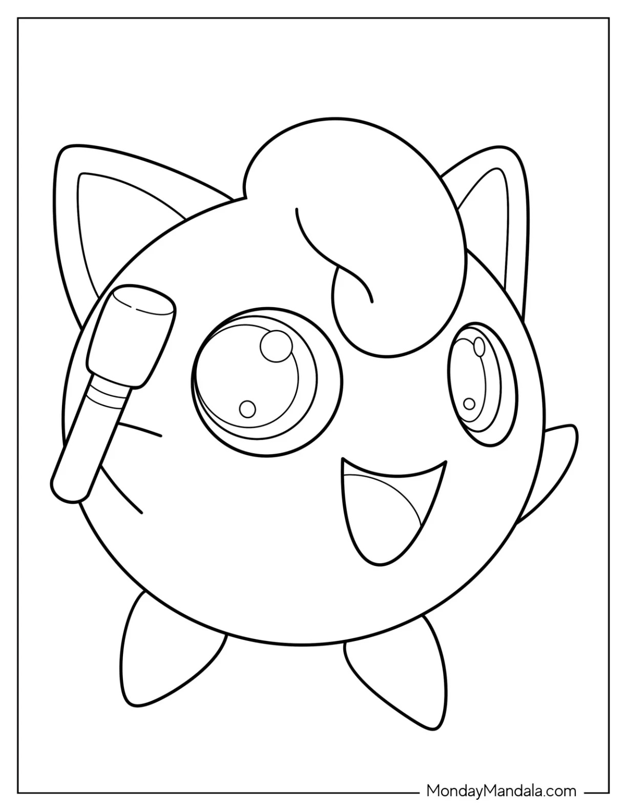 Çocuklar İçin Jigglypuff Boyama Sayfaları 
