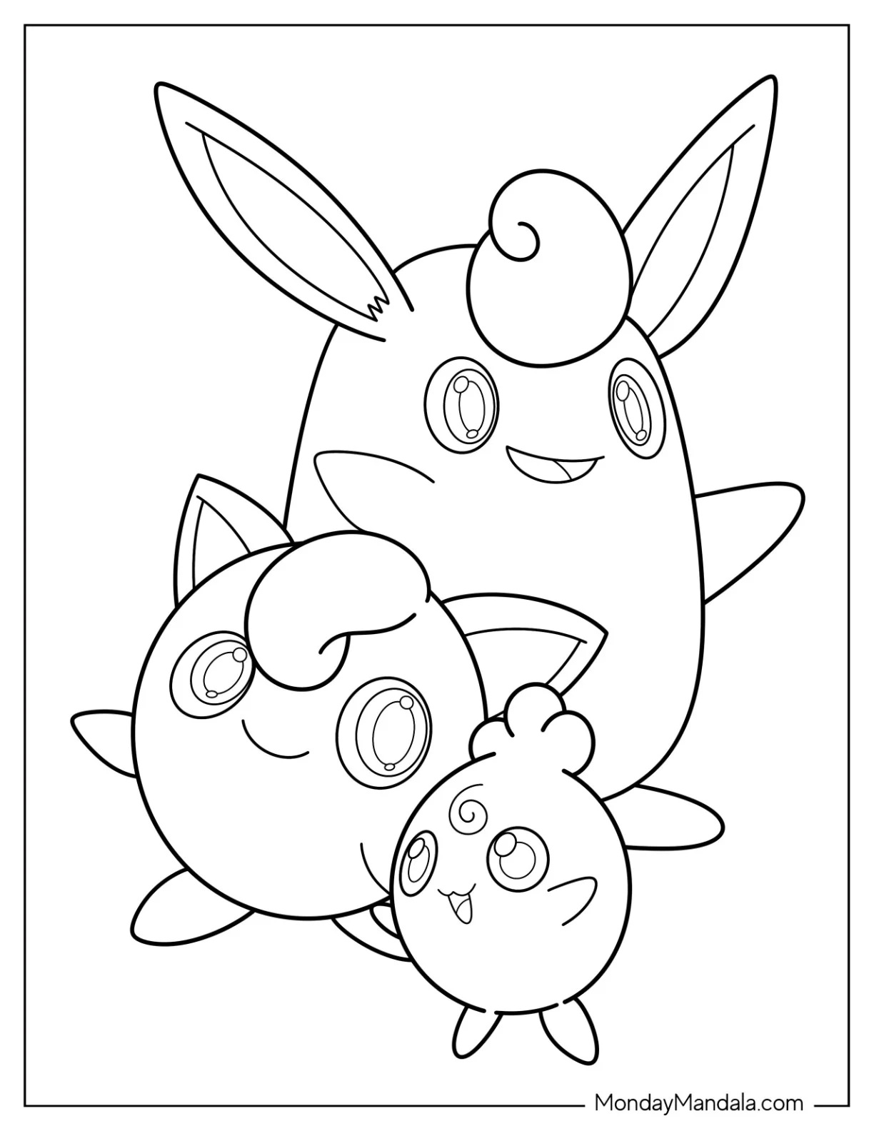Çocuklar İçin Jigglypuff Boyama Sayfaları 