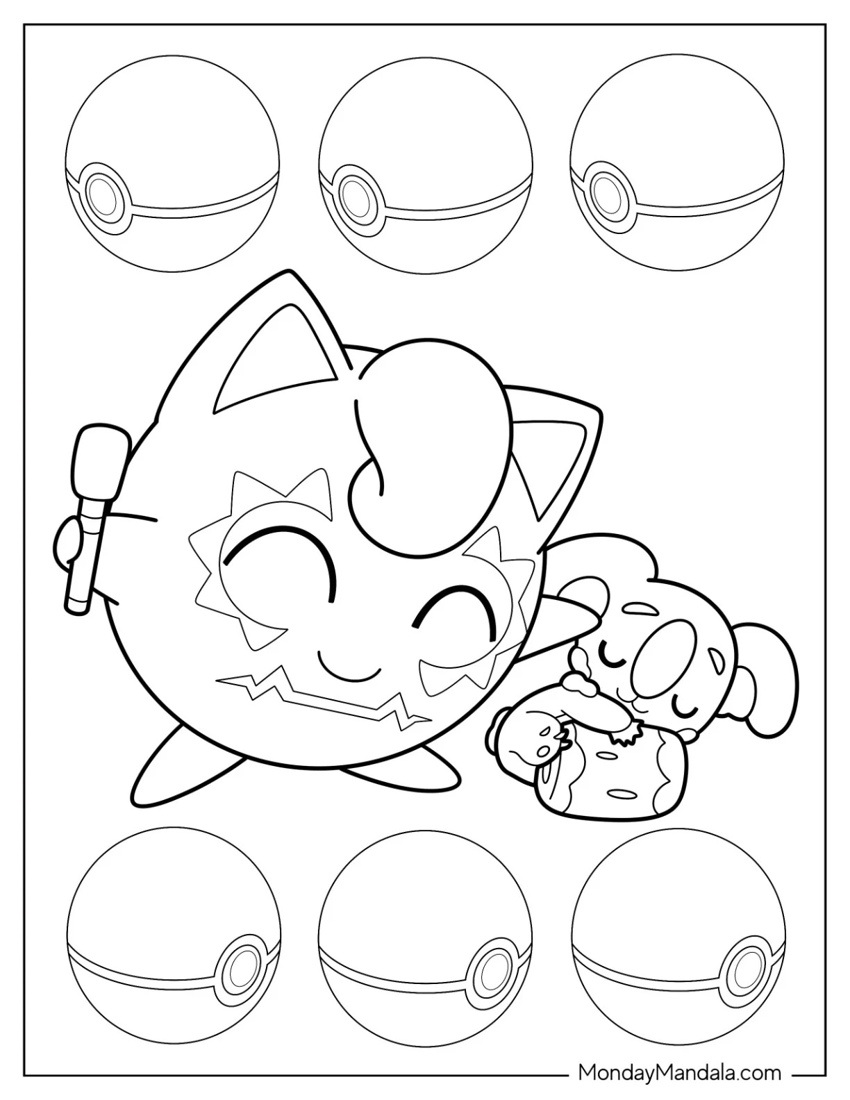 Çocuklar İçin Jigglypuff Boyama Sayfaları 