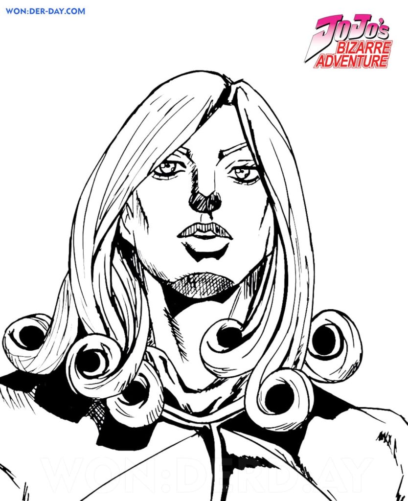 Çocuklar İçin jojos Bizarre Adventure Boyama Sayfaları 
