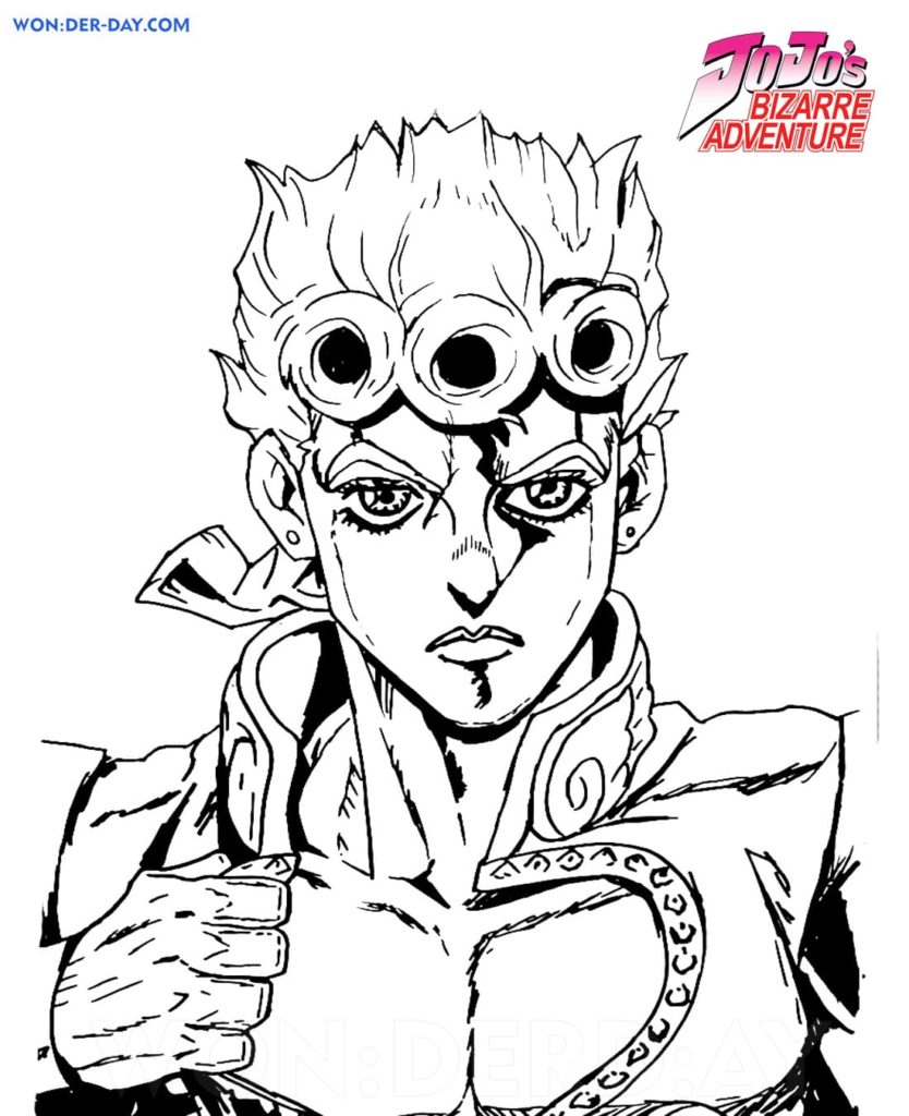 Çocuklar İçin jojos Bizarre Adventure Boyama Sayfaları 