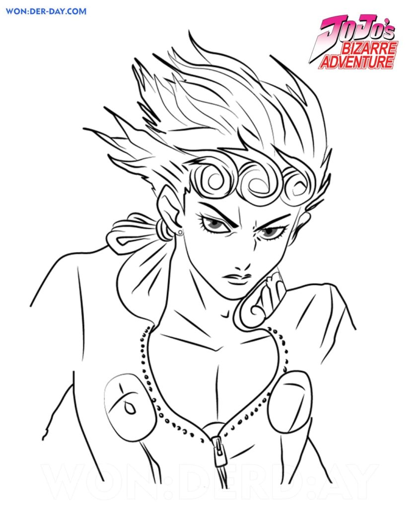 Çocuklar İçin jojos Bizarre Adventure Boyama Sayfaları 