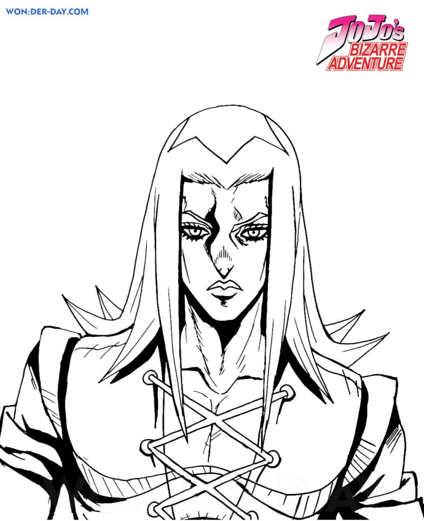 Çocuklar İçin jojos Bizarre Adventure Boyama Sayfaları 