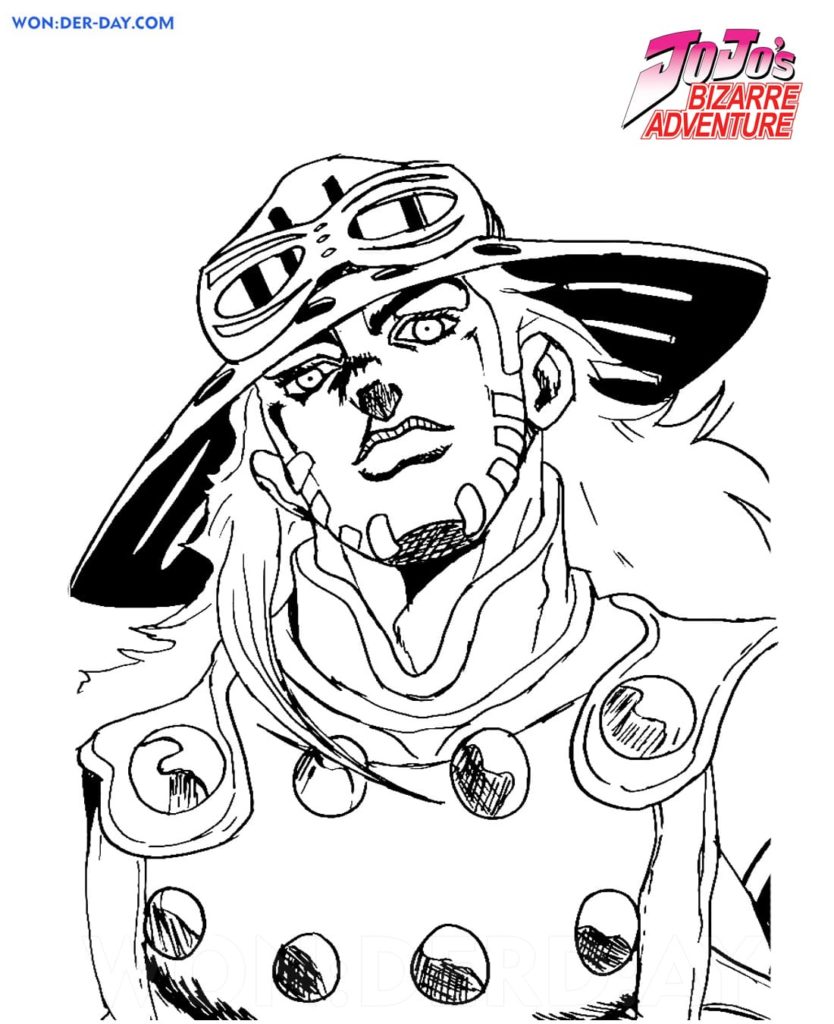 Çocuklar İçin jojos Bizarre Adventure Boyama Sayfaları 