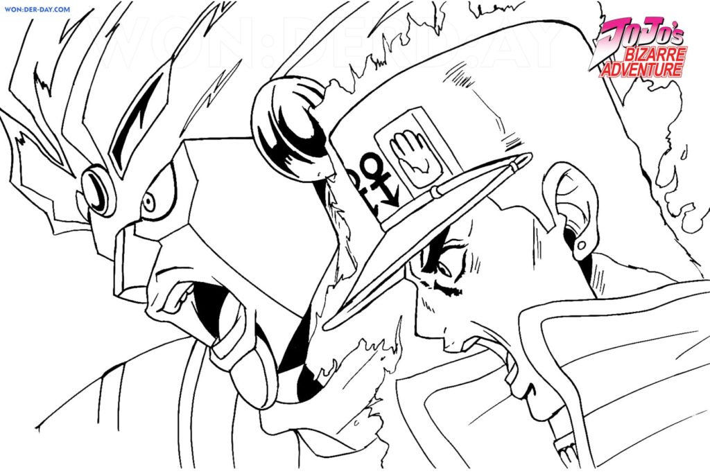 Çocuklar İçin jojos Bizarre Adventure Boyama Sayfaları 