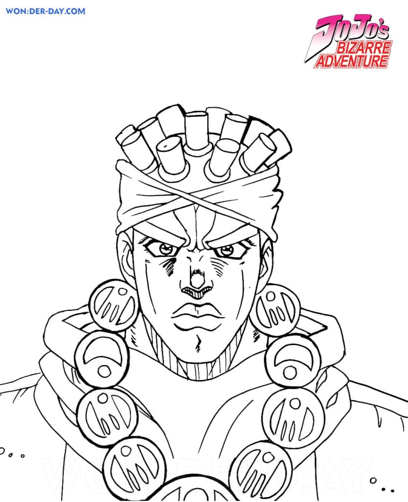 Çocuklar İçin jojos Bizarre Adventure Boyama Sayfaları 