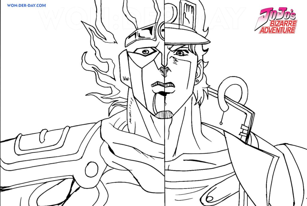 Çocuklar İçin jojos Bizarre Adventure Boyama Sayfaları 