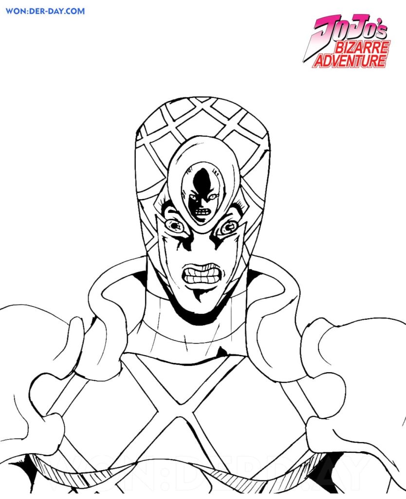 Çocuklar İçin jojos Bizarre Adventure Boyama Sayfaları 
