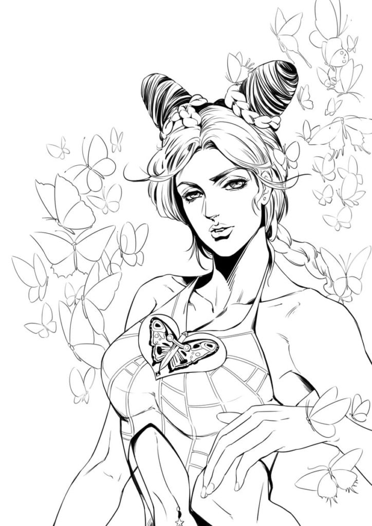 Çocuklar İçin jojos Bizarre Adventure Boyama Sayfaları 