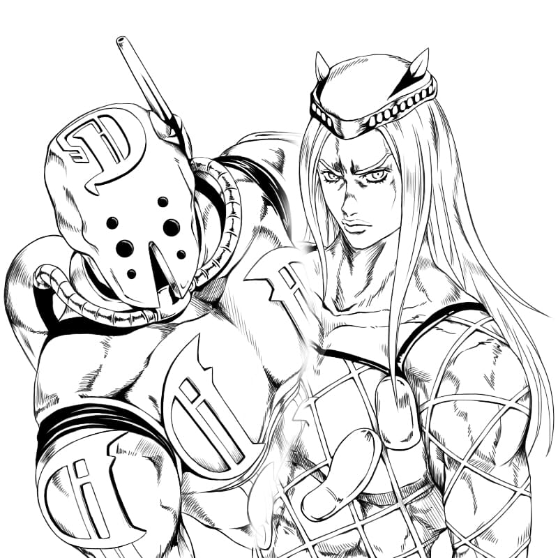 Çocuklar İçin jojos Bizarre Adventure Boyama Sayfaları 