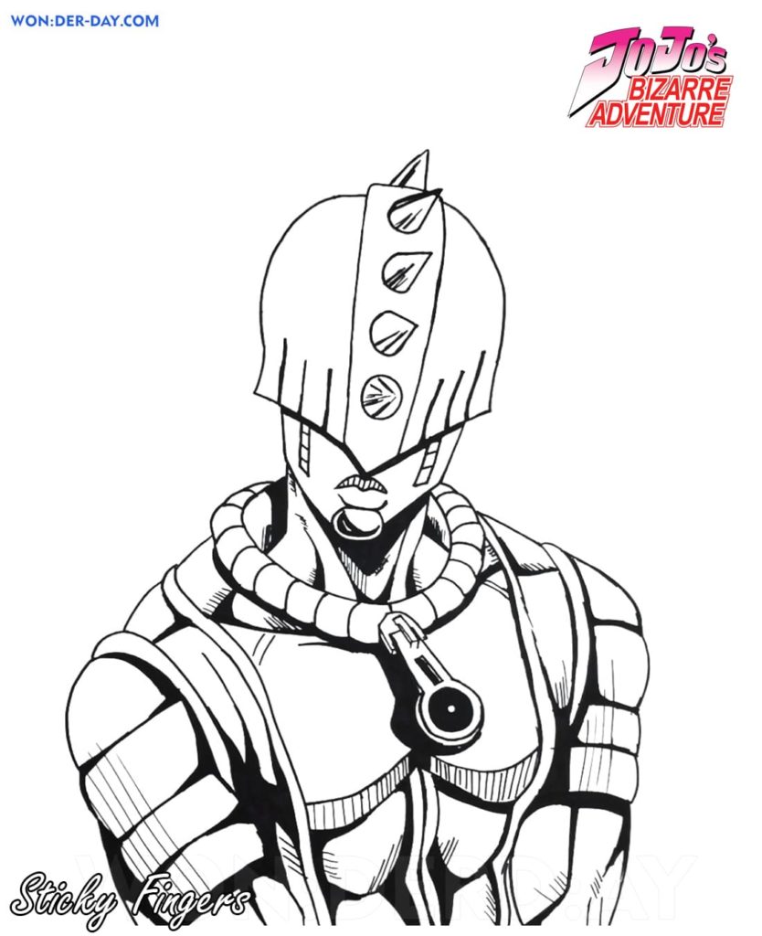 Çocuklar İçin jojos Bizarre Adventure Boyama Sayfaları 
