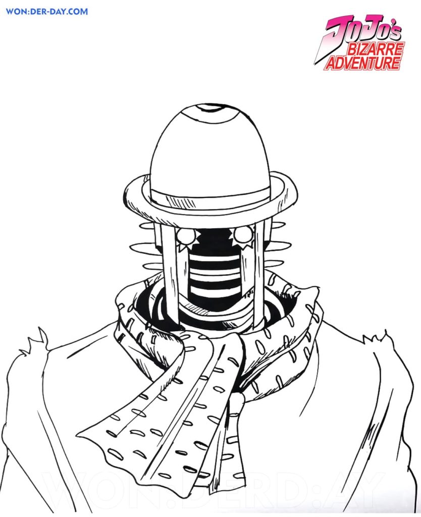 Çocuklar İçin jojos Bizarre Adventure Boyama Sayfaları 