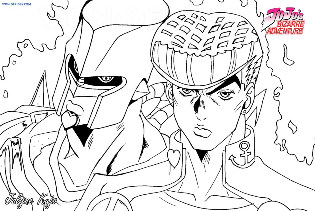 Çocuklar İçin jojos Bizarre Adventure Boyama Sayfaları 
