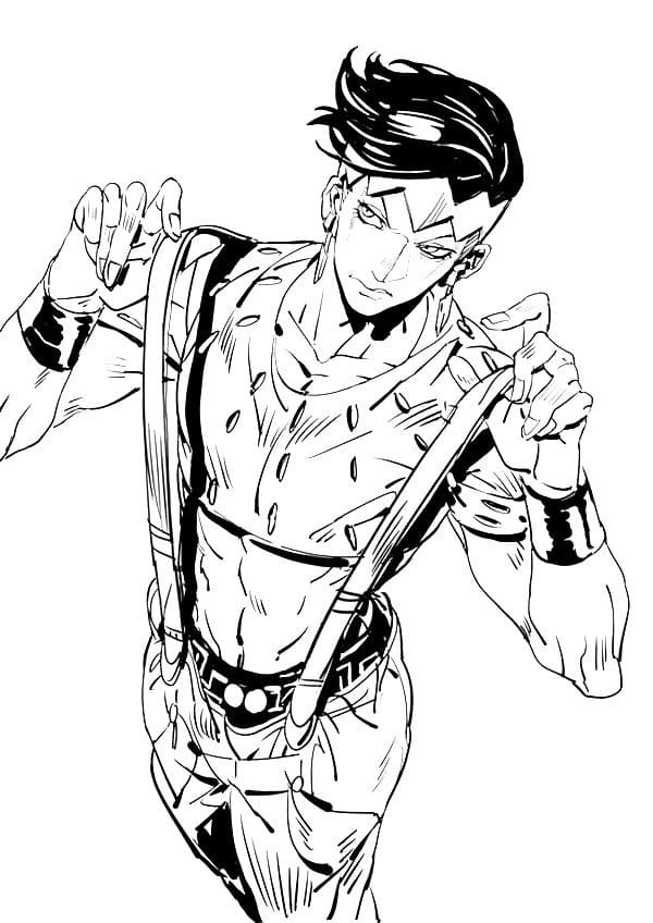 Çocuklar İçin jojos Bizarre Adventure Boyama Sayfaları 