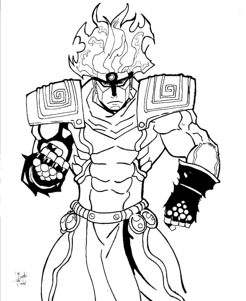 Çocuklar İçin jojos Bizarre Adventure Boyama Sayfaları 