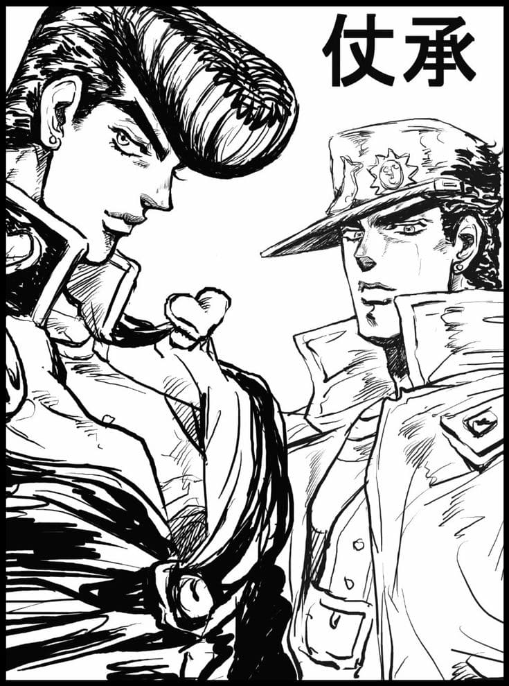 Çocuklar İçin jojos Bizarre Adventure Boyama Sayfaları 