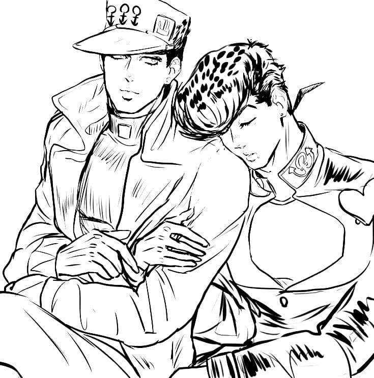 Çocuklar İçin jojos Bizarre Adventure Boyama Sayfaları 