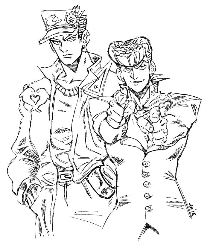Çocuklar İçin jojos Bizarre Adventure Boyama Sayfaları 