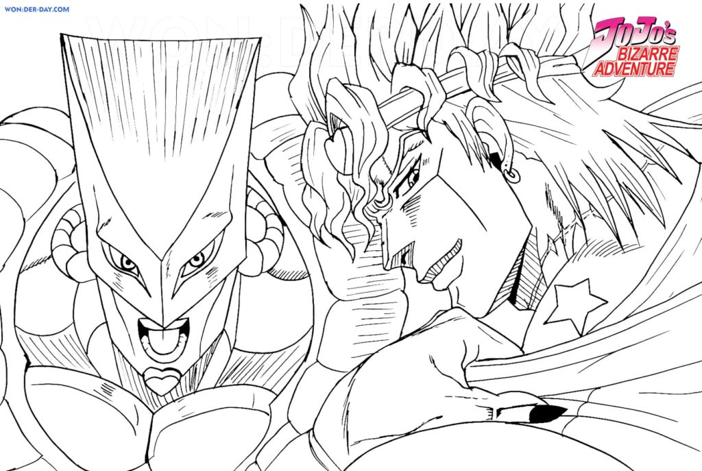 Çocuklar İçin jojos Bizarre Adventure Boyama Sayfaları 