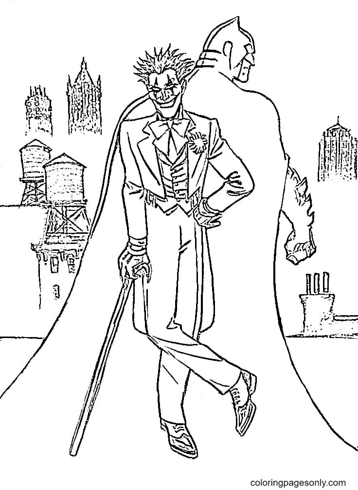 Çocuklar İçin Joker Boyama Sayfaları 